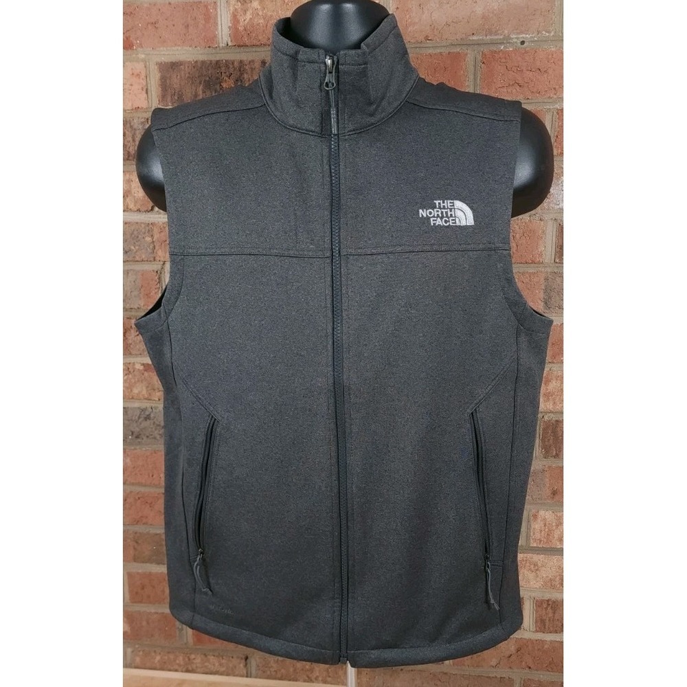 The North Face WindWall Vest Men Small Gray‎ Softshell Full Zip Jacket